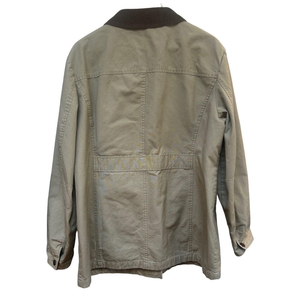 LL Bean Mens Field Jacket Tan Cotton Corduroy Collar Lined Work Outdoor - Picture 5 of 5